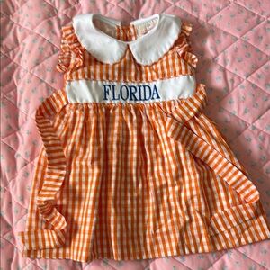 Orange Gingham Kids Dress
